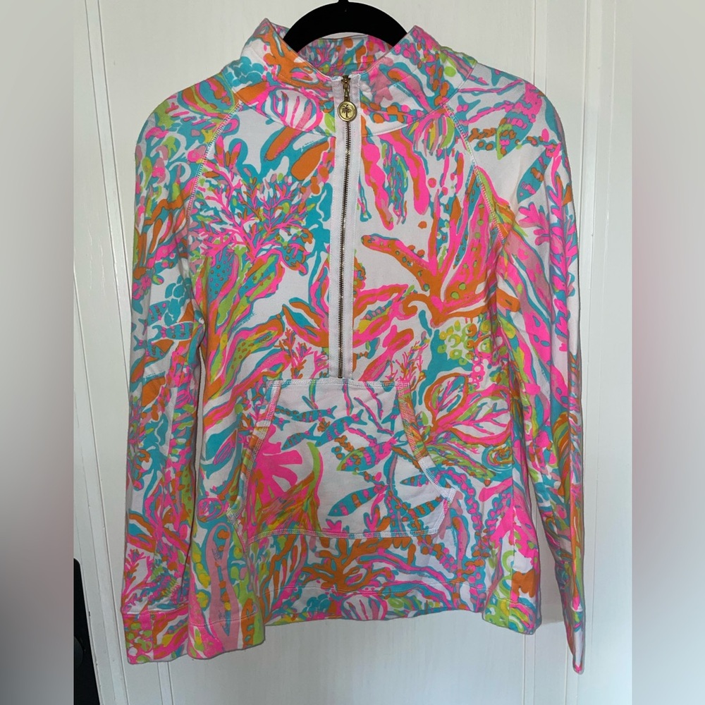 Lilly Pulitzer Skipper Popover in Holy Grail Scuba Cuba size XS